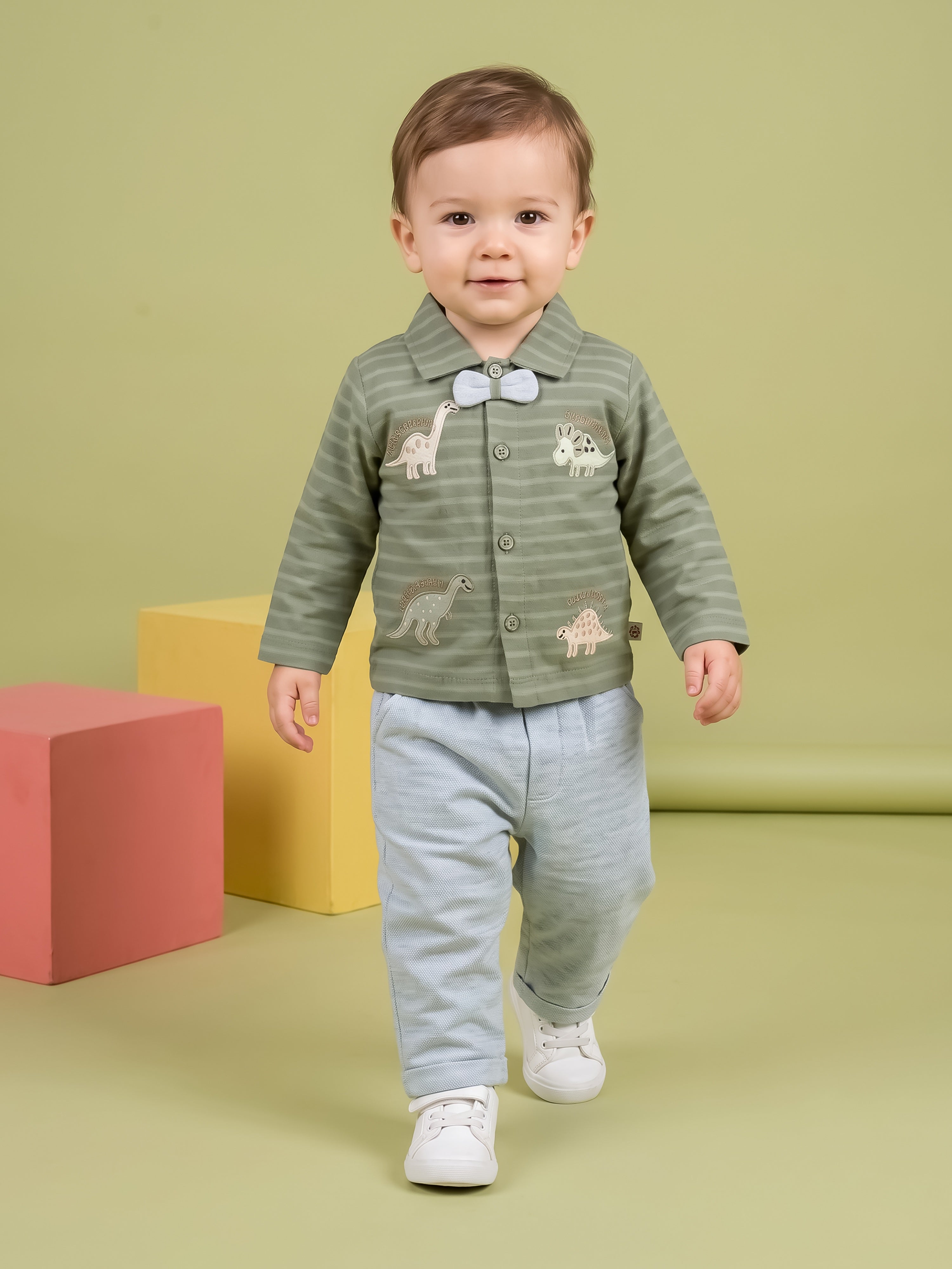 Baby Boy Dinosaur Polo & Trouser Set