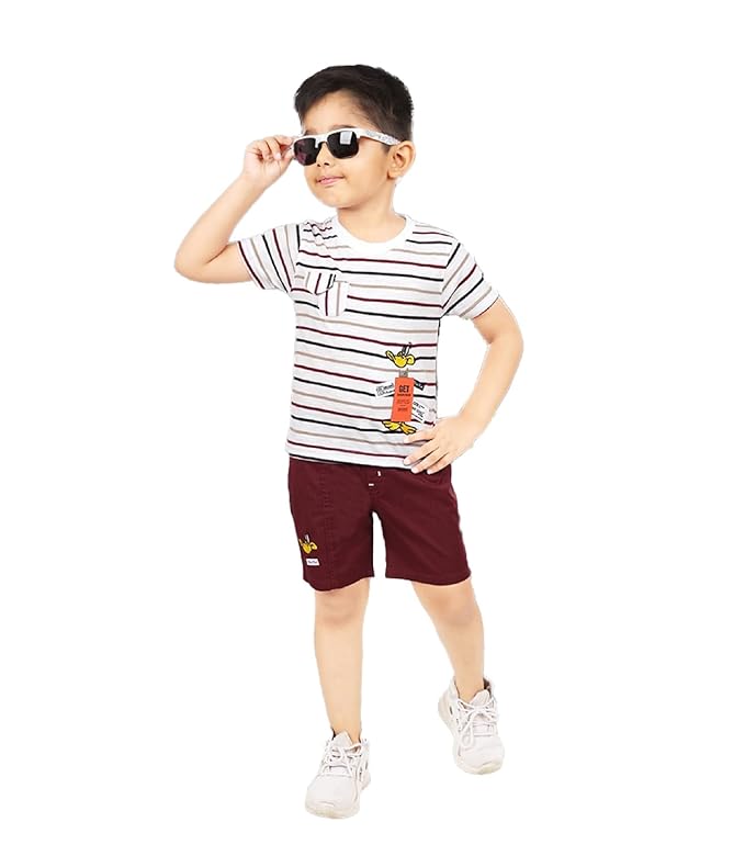 CHOO CHOO Boys Cotton Printed T-shirt and shorts