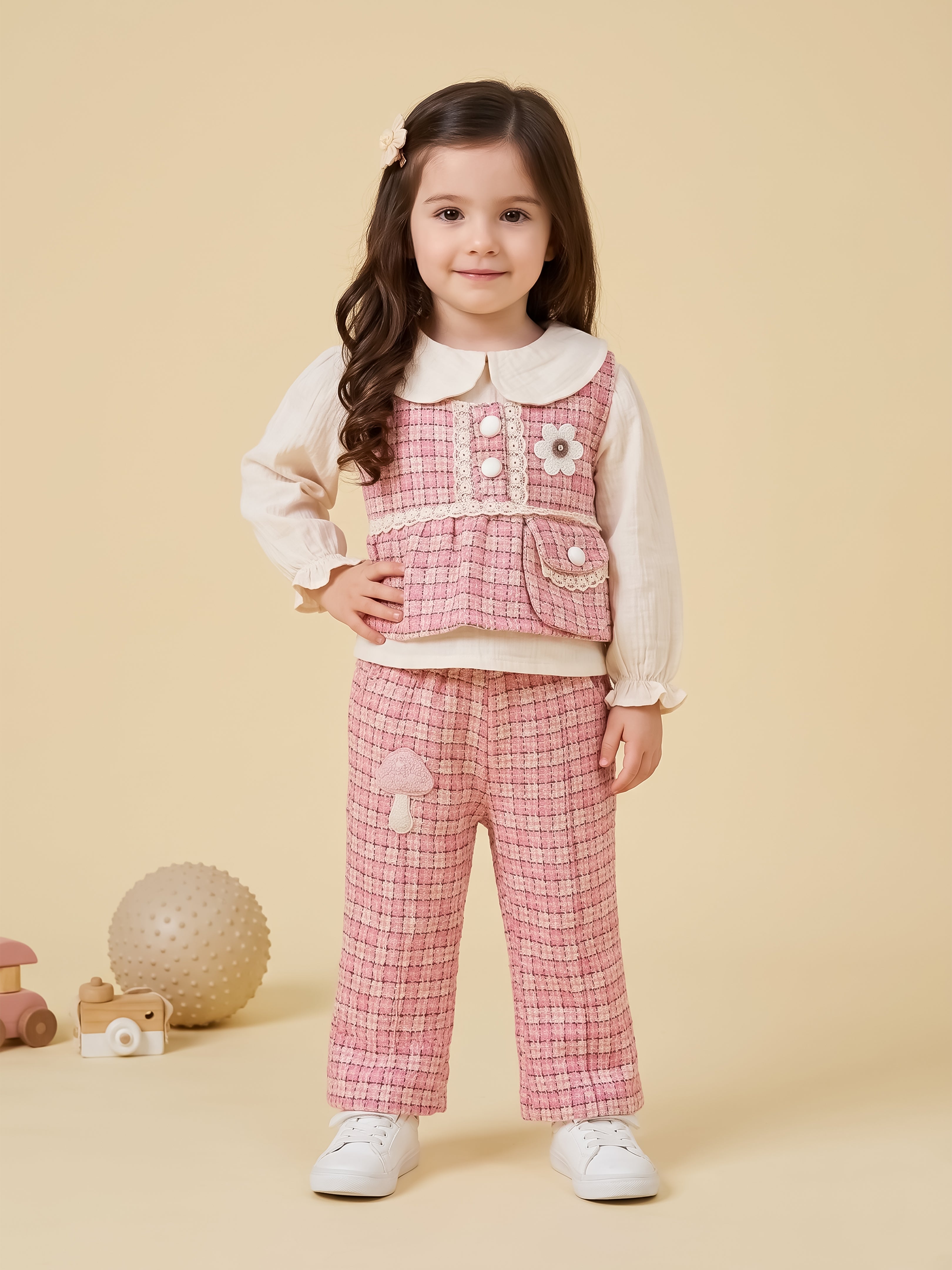 Girls Top and Pant Set with Inner Top