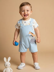 Dungaree For Baby Boys Casual Printed