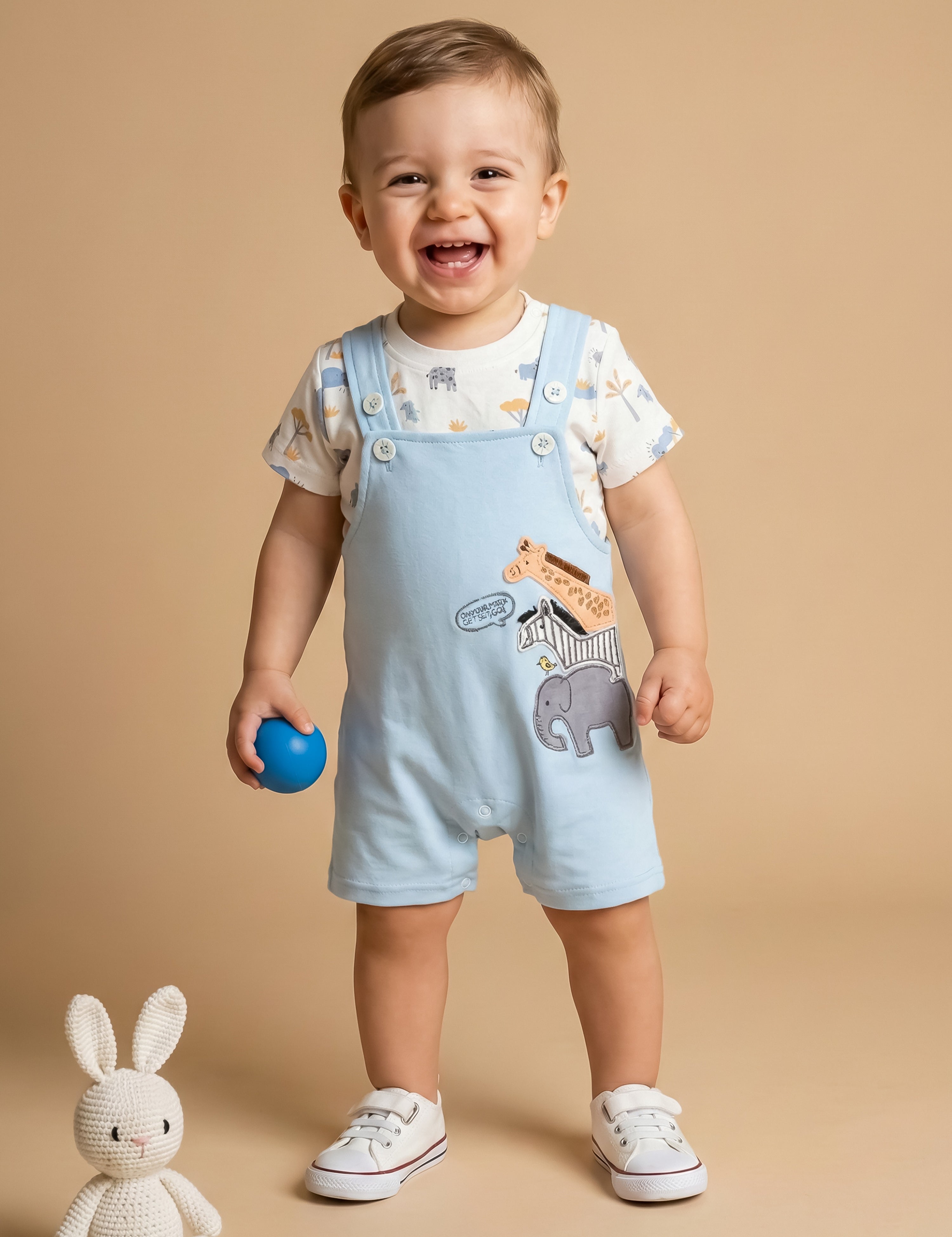 Dungaree For Baby Boys Casual Printed