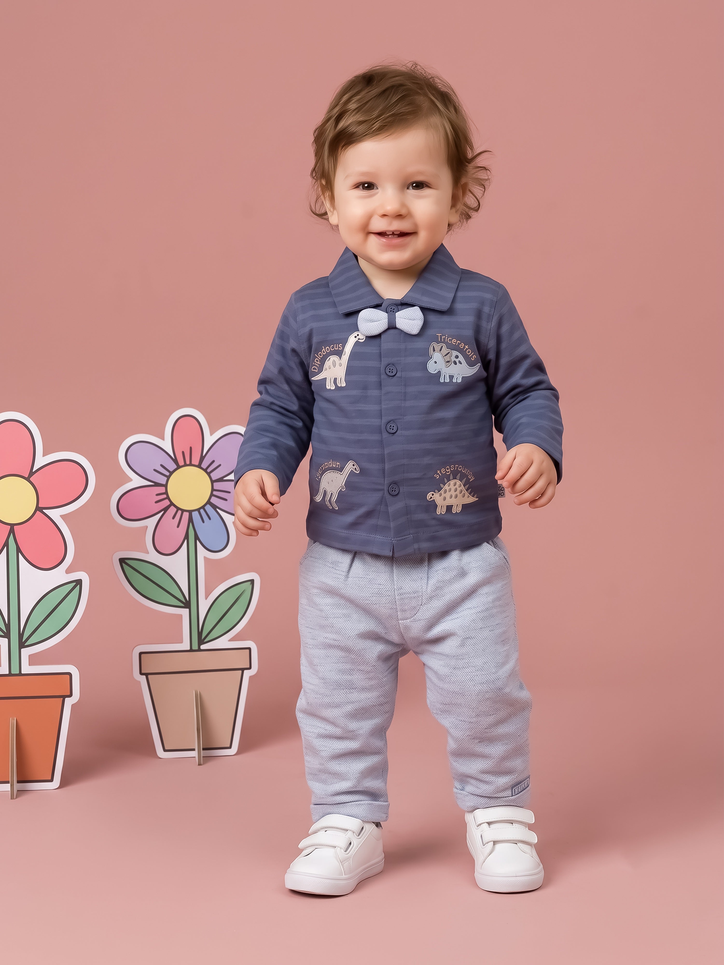 Baby Boy Dinosaur Polo & Trouser Set
