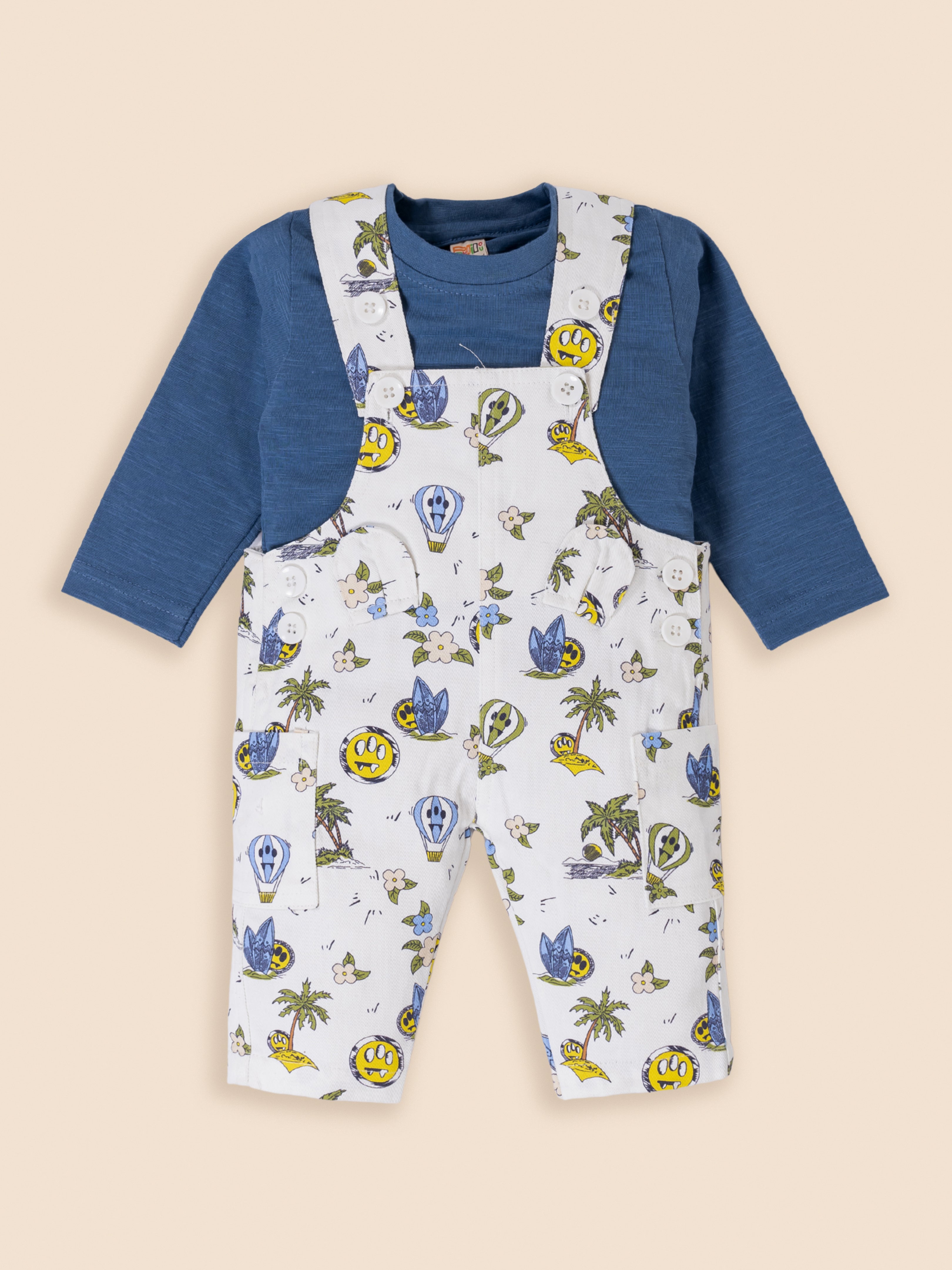 Full Sleeves Dungree For Baby Boys