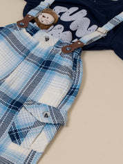 Boys’ Plaid Suspender Outfit Set
