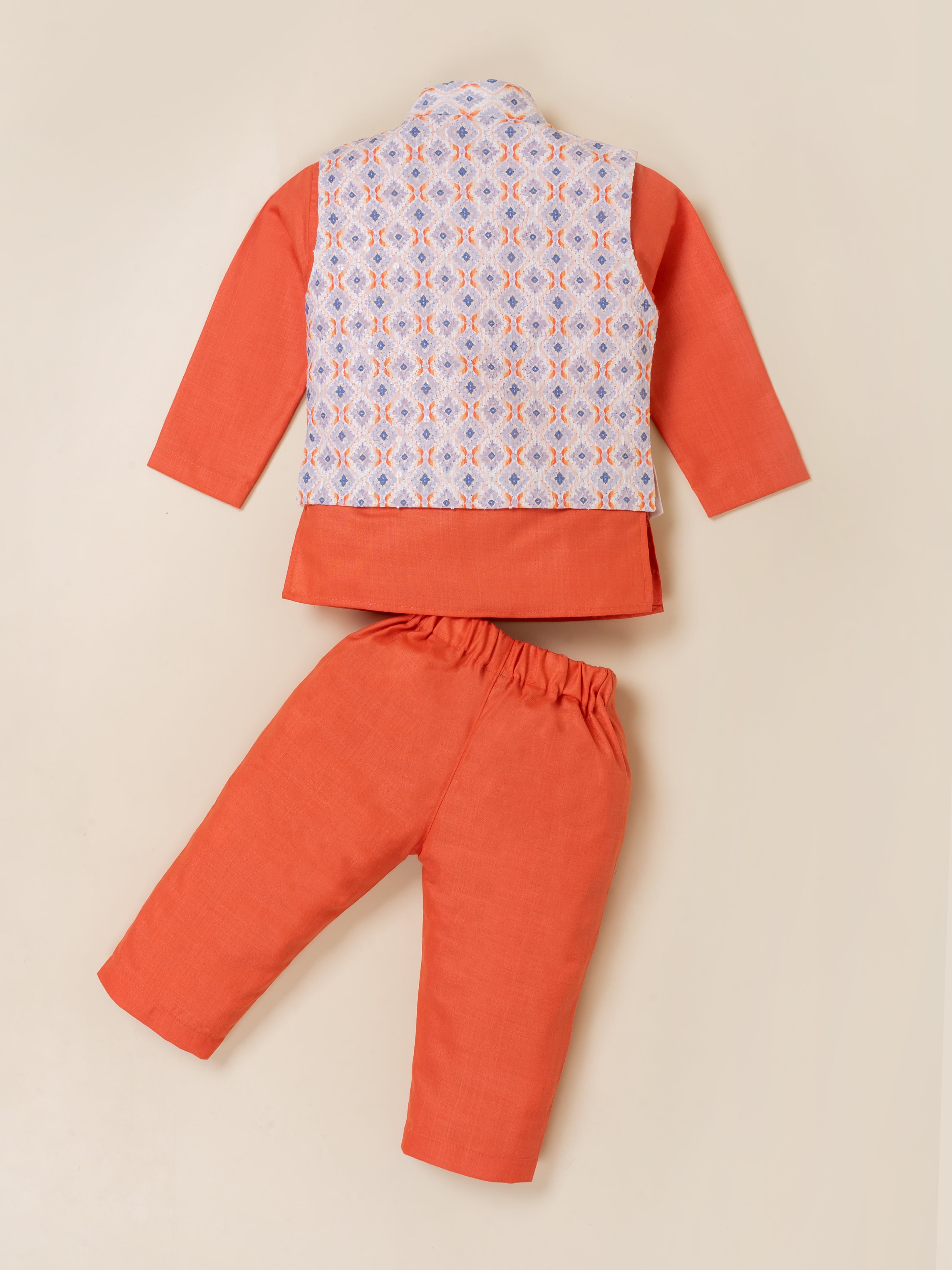 Ethnic Kurta Set with Printed Jacket