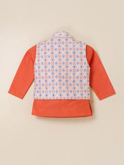 Ethnic Kurta Set with Printed Jacket