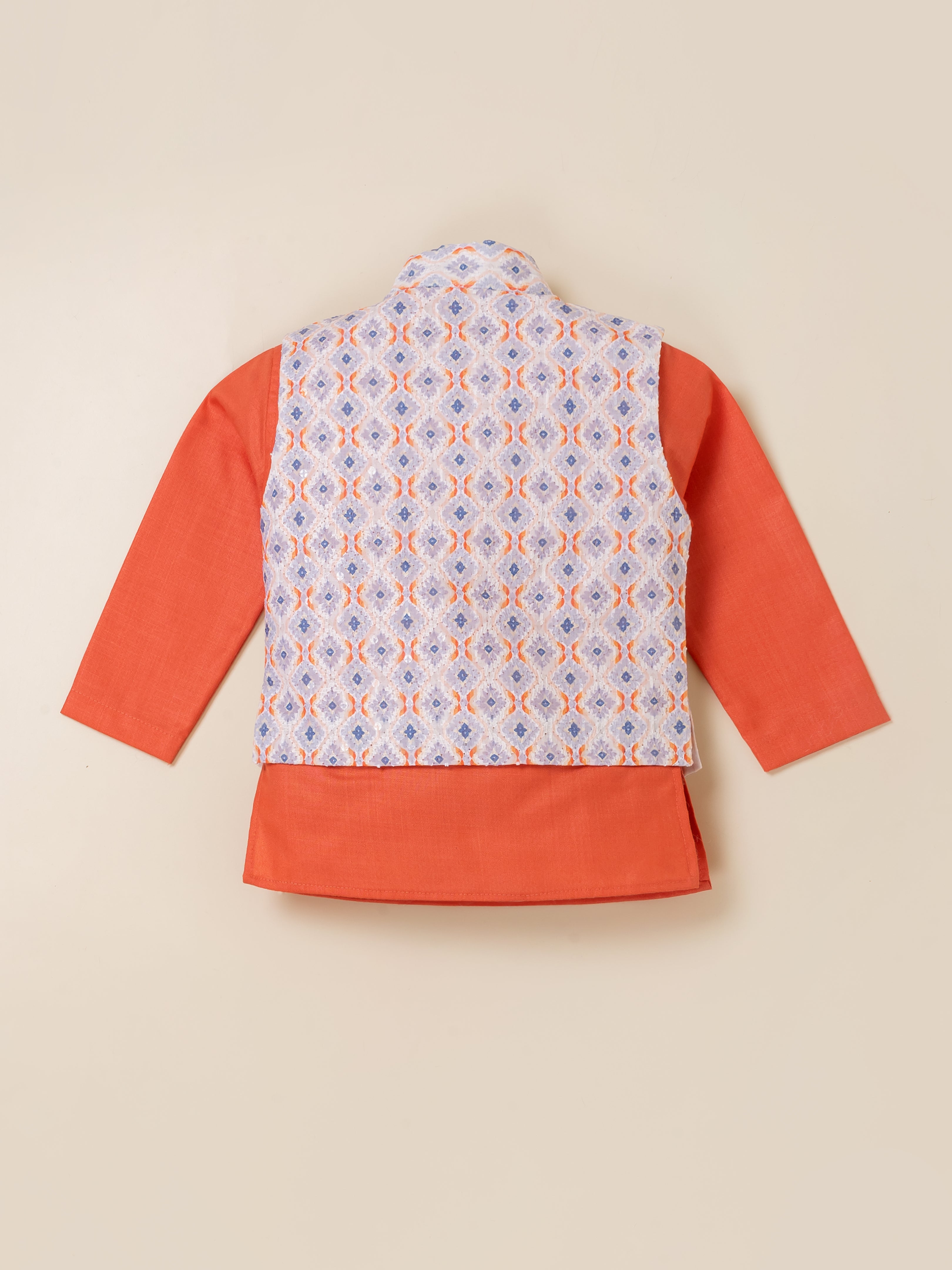 Ethnic Kurta Set with Printed Jacket