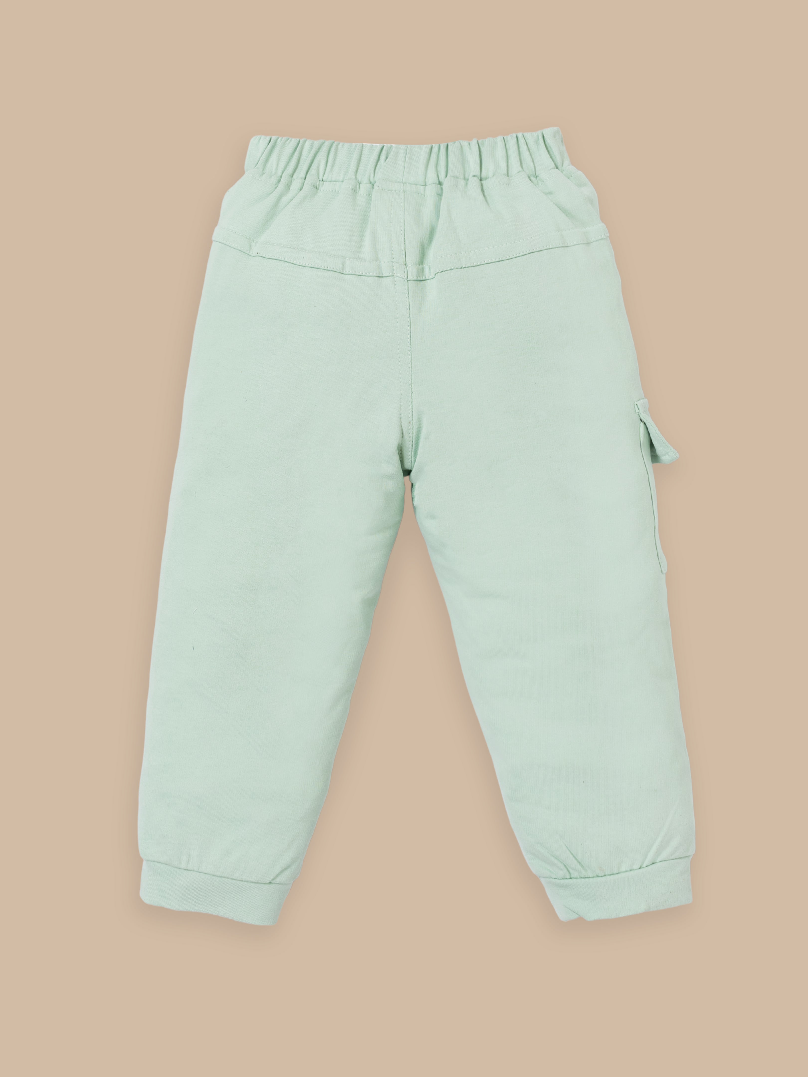Boys Winter Outfit Set – Warm Sweatshirt & Pant | Black & Pink & Mint