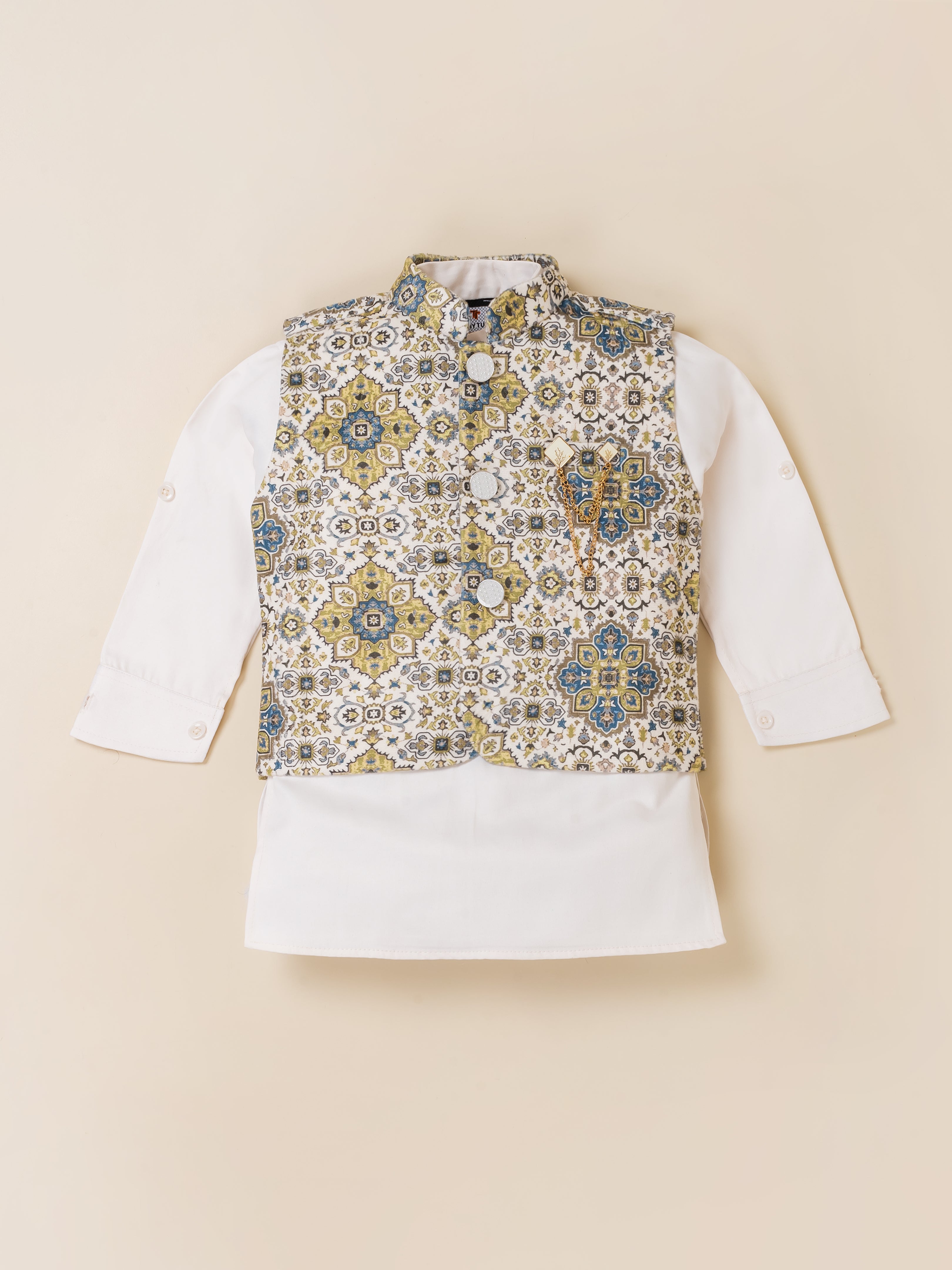 Royal Boys Ethnic Wear with Floral Jacket