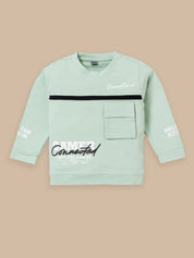 Boys Winter Outfit Set – Warm Sweatshirt & Pant | Black & Pink & Mint
