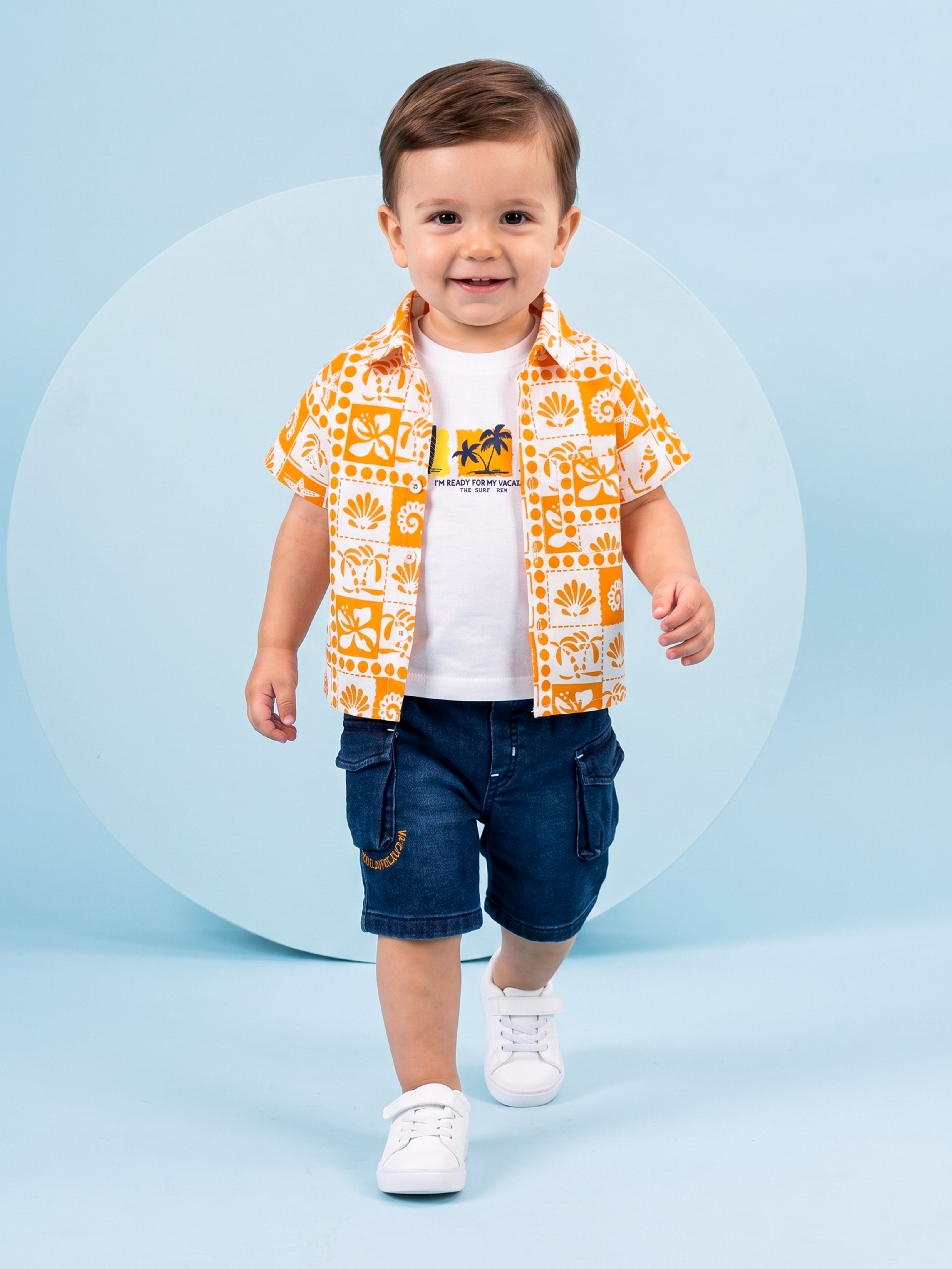 Toddler Boys 3-Pc Tropical Printed Outfit