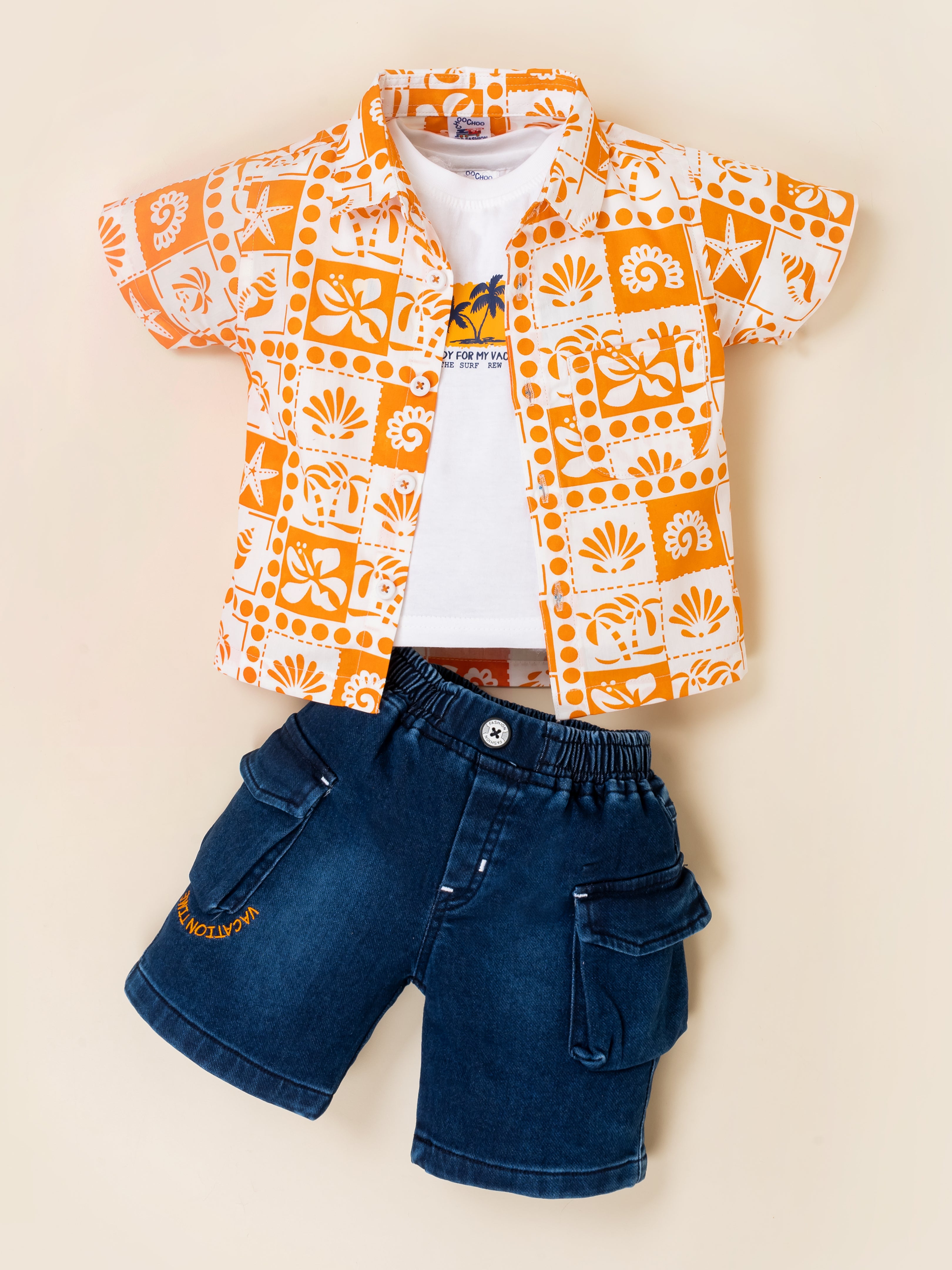 Toddler Boys 3-Pc Tropical Printed Outfit