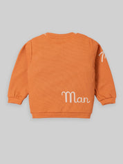 Boys Winter Outfit Set – Warm Sweatshirt & Thick Cargo Pants | Blue & Orange