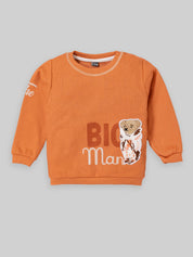 Boys Winter Outfit Set – Warm Sweatshirt & Thick Cargo Pants | Blue & Orange