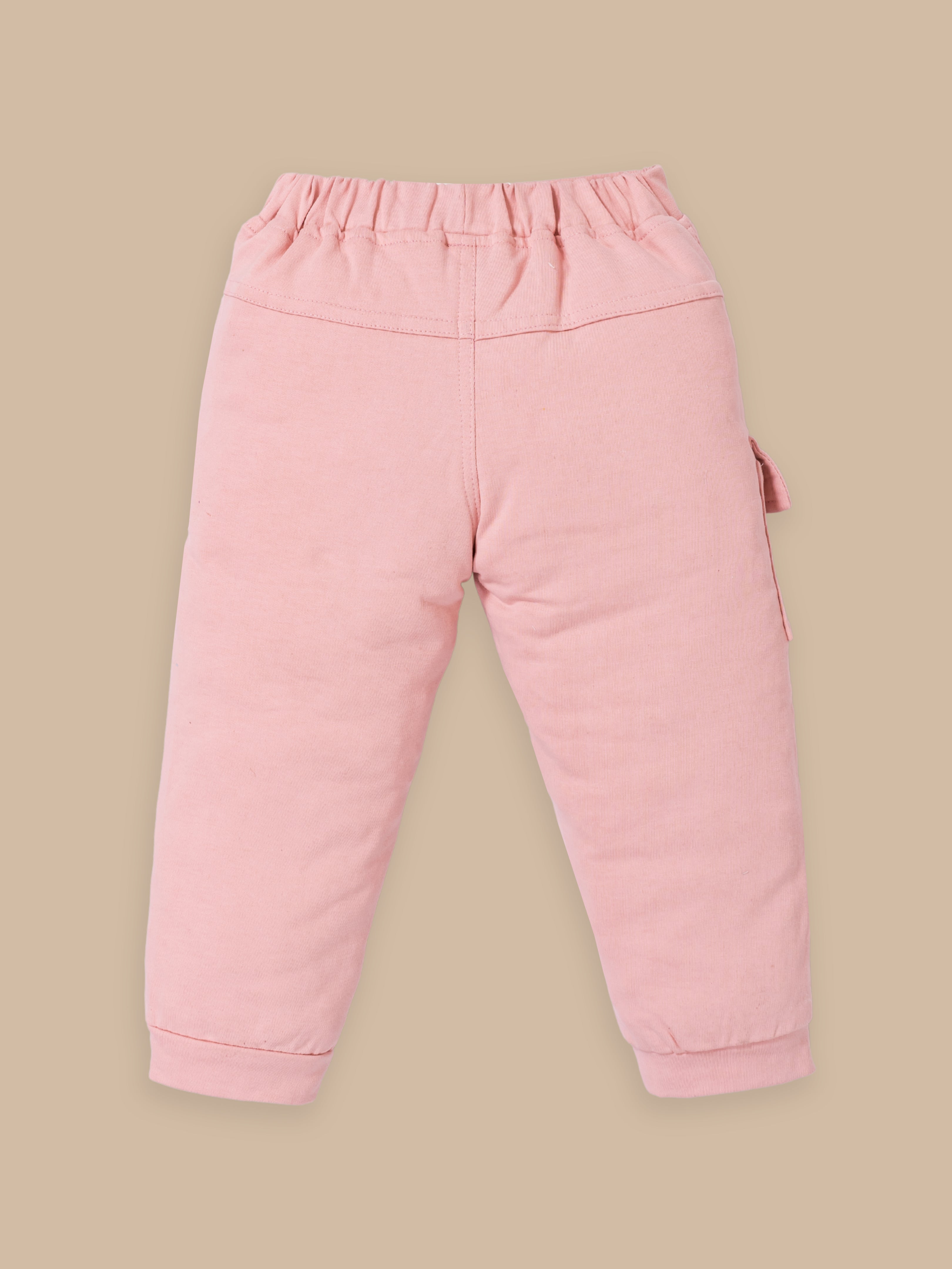 Boys Winter Outfit Set – Warm Sweatshirt & Pant | Black & Pink & Mint