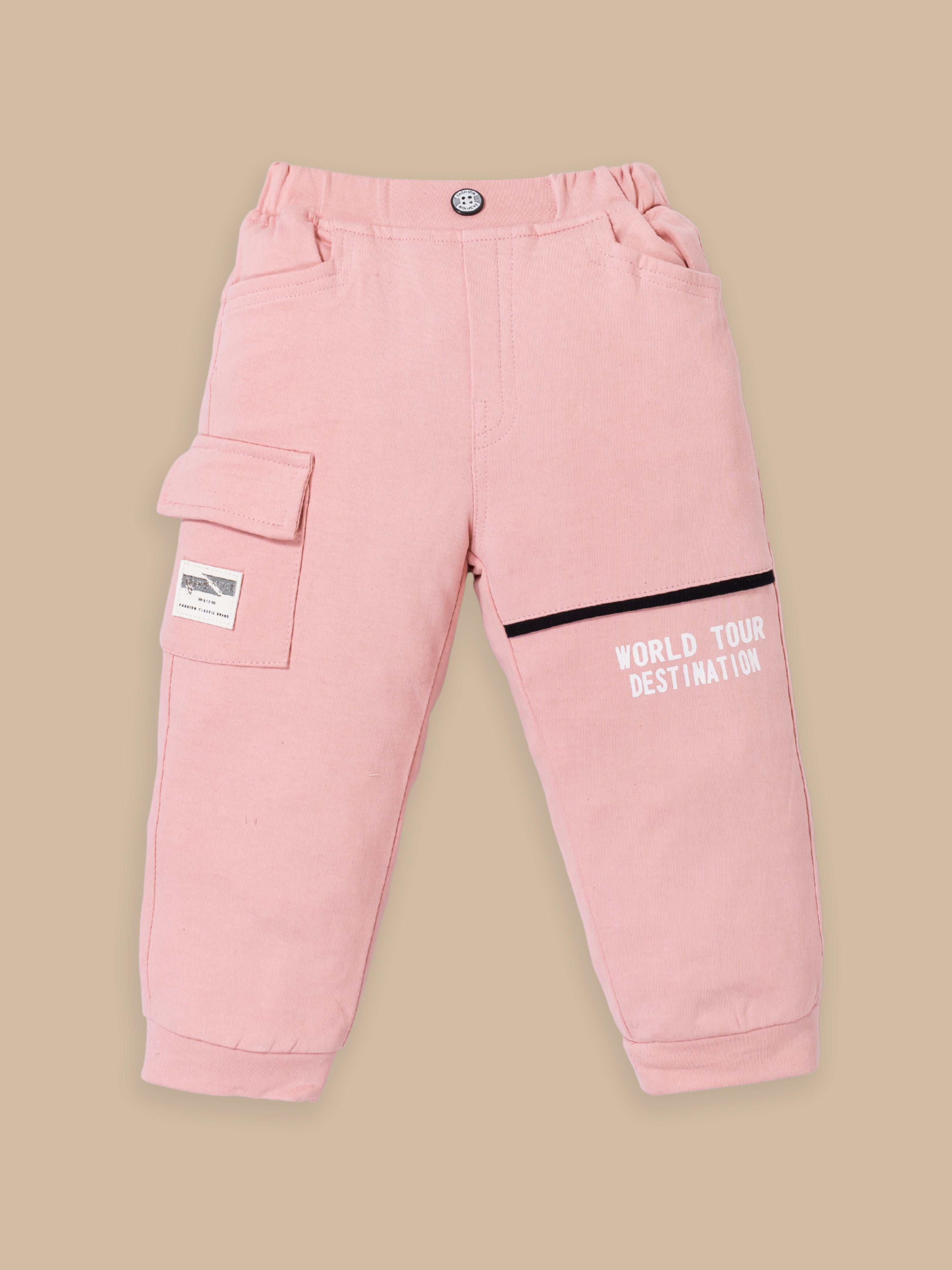 Boys Winter Outfit Set – Warm Sweatshirt & Pant | Black & Pink & Mint