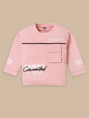Boys Winter Outfit Set – Warm Sweatshirt & Pant | Black & Pink & Mint