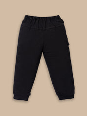 Boys Winter Outfit Set – Warm Sweatshirt & Pant | Black & Pink & Mint