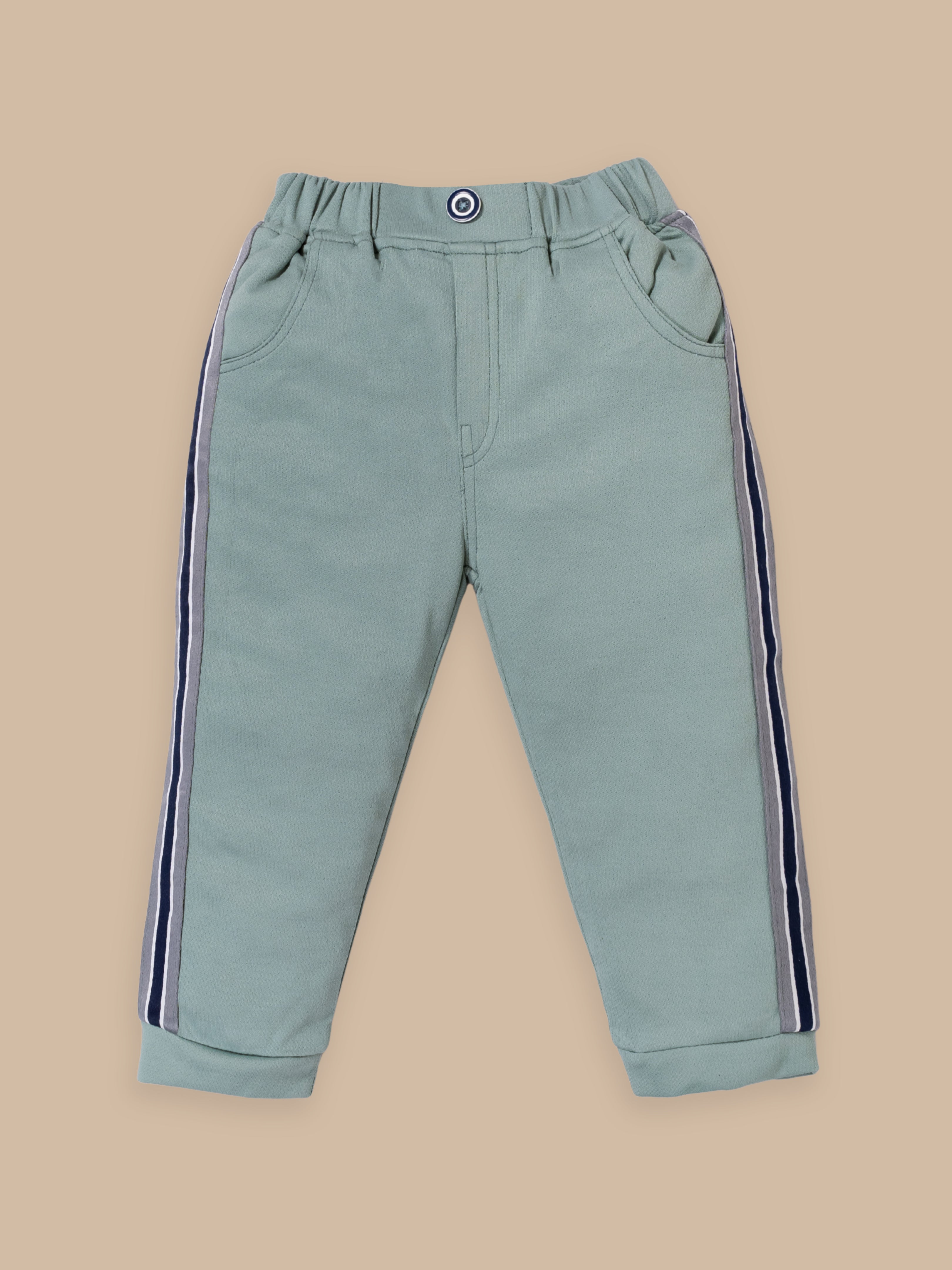 Boy's Cotton Co-Ord Set for Boys | Beige & Green