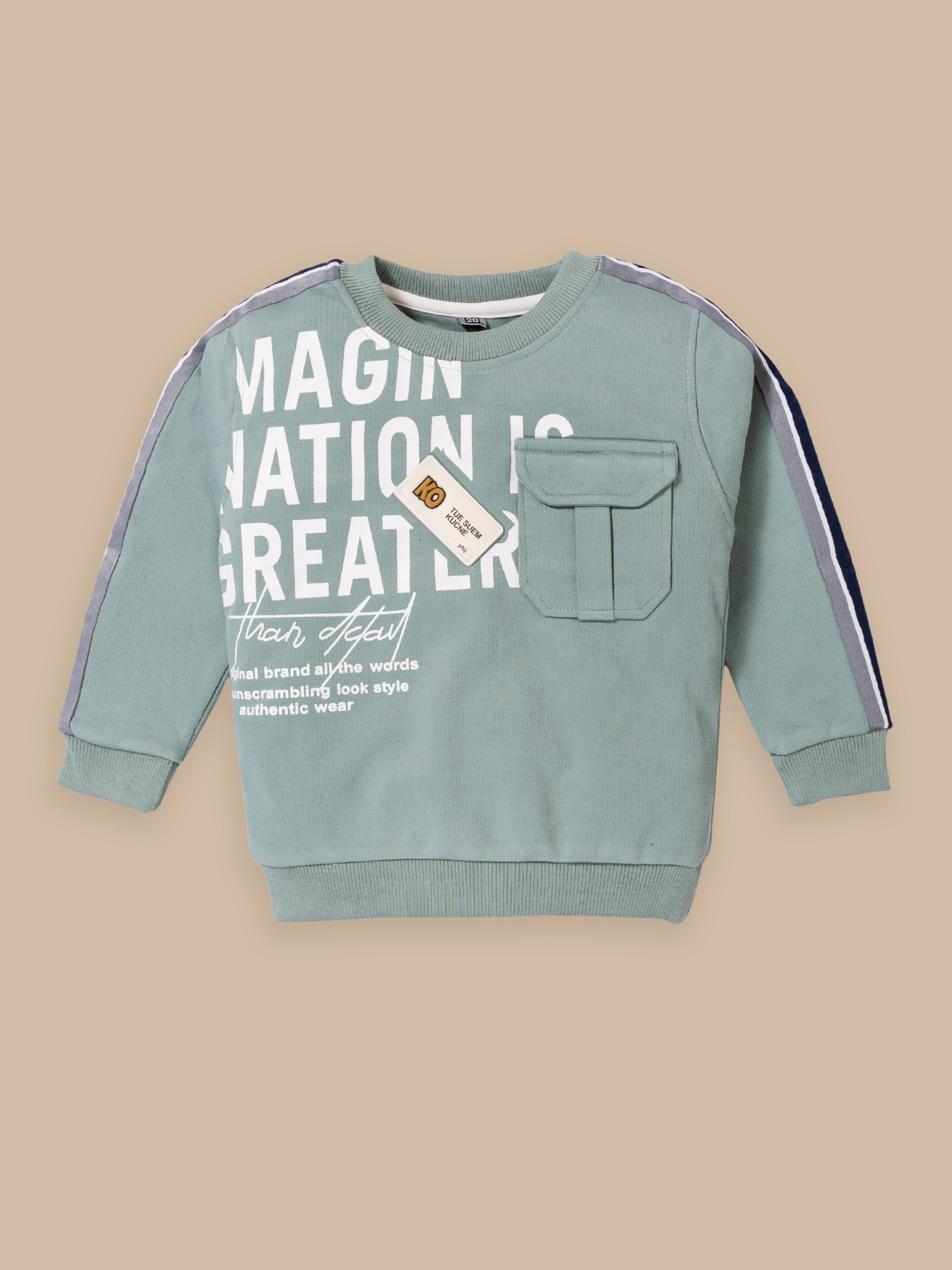 Boy's Cotton Co-Ord Set for Boys | Beige & Green