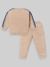 Boy's Cotton Co-Ord Set for Boys | Beige & Green