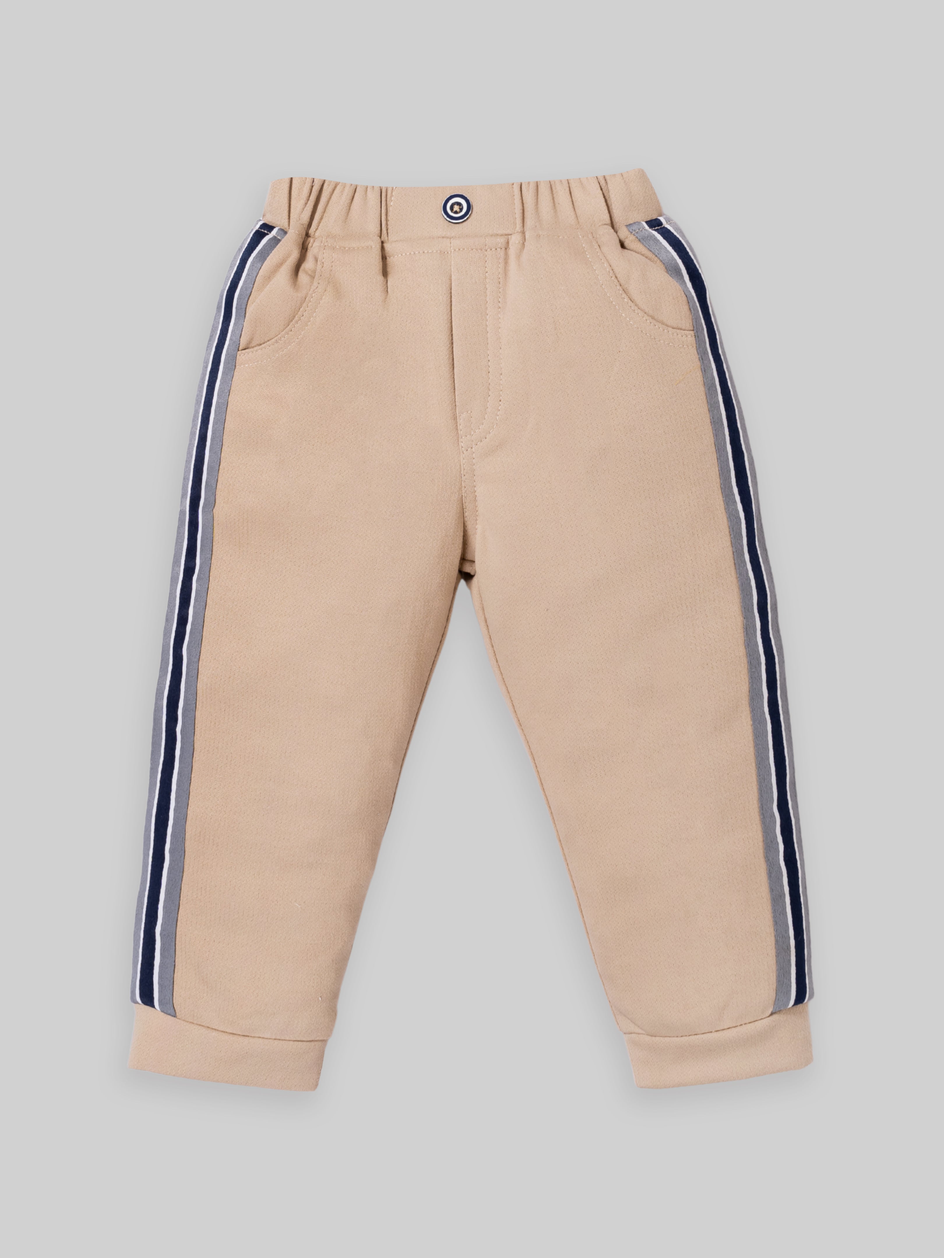 Boy's Cotton Co-Ord Set for Boys | Beige & Green