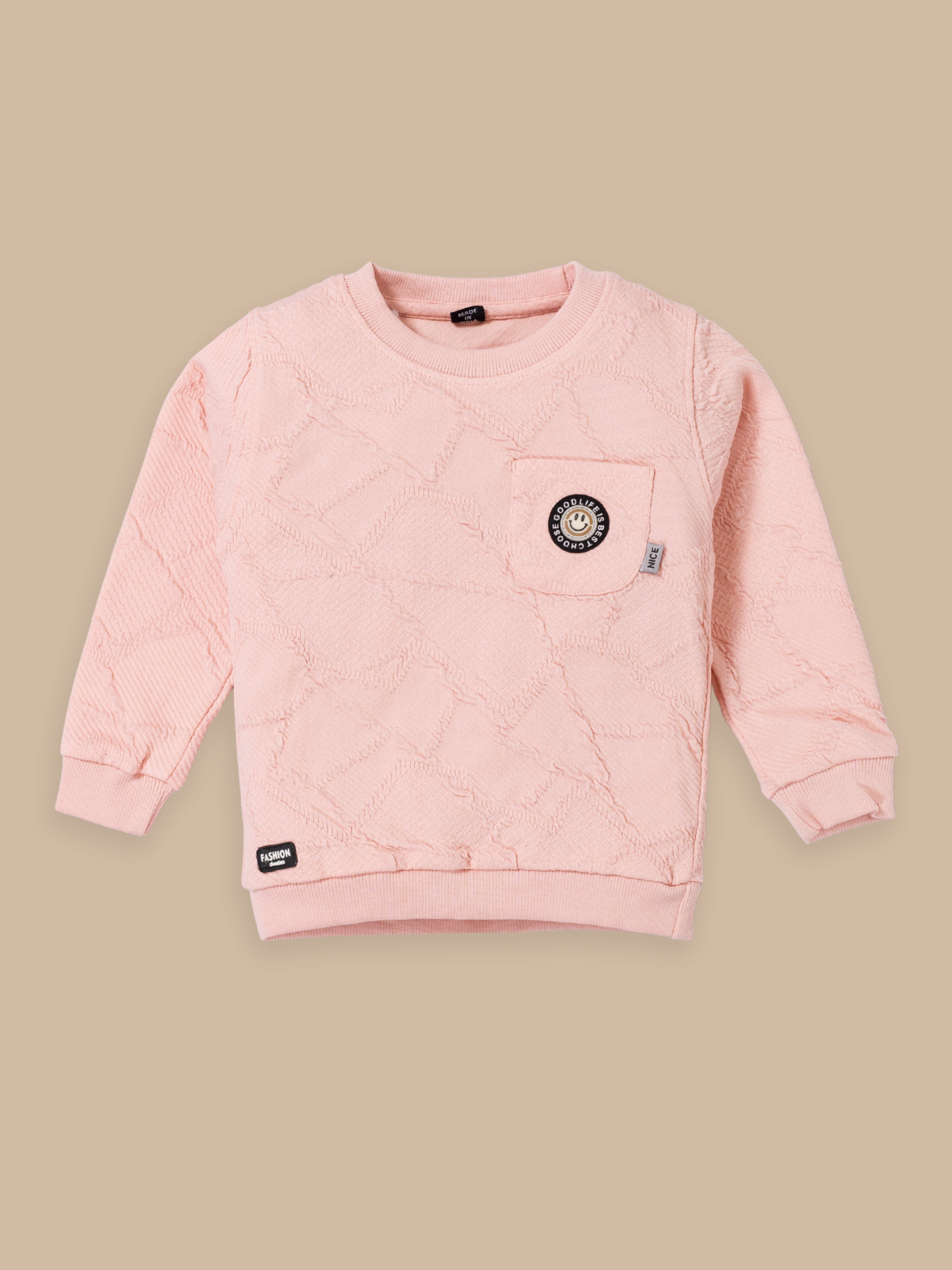 Toddler & Kids Outfit Set – Sweatshirt & Cargo Pant Set | Cream & Pink