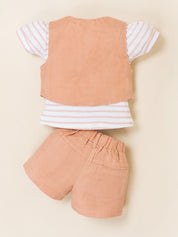 Keti Mini Girls Top, Shorts & Shrug Clothing Set