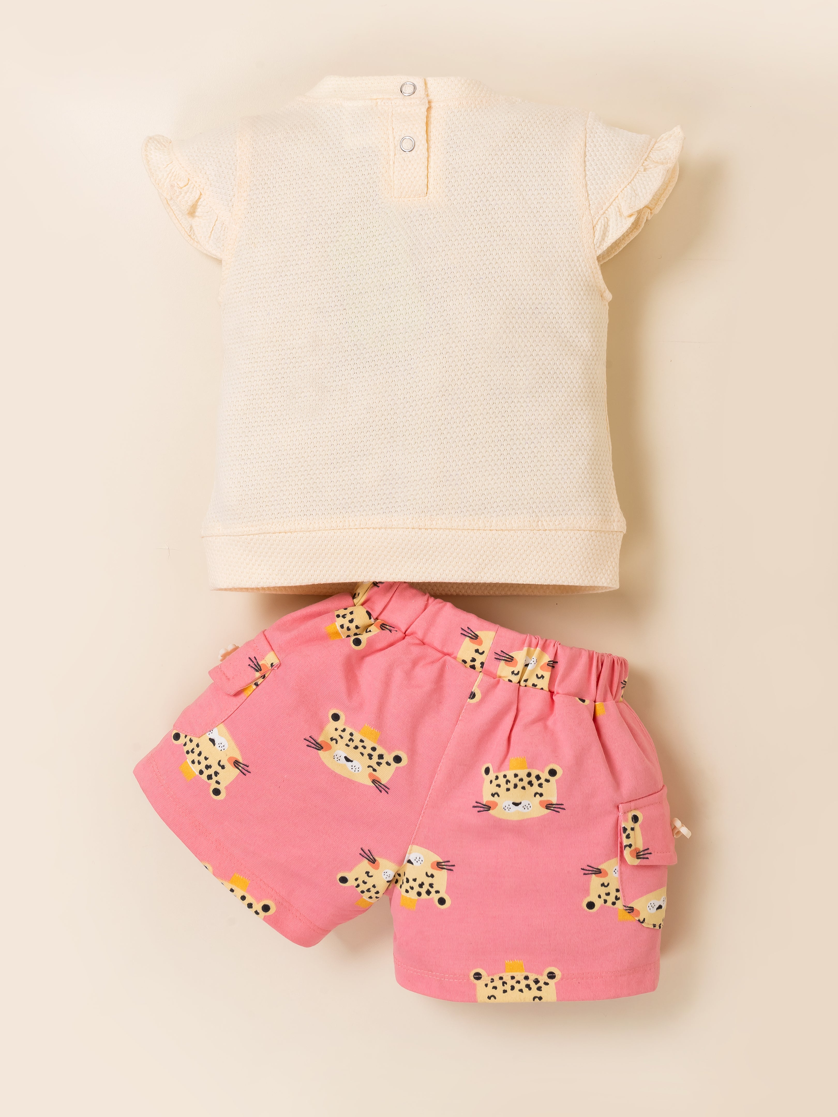 Baby Girl Cotton Top & Printed Shorts Set