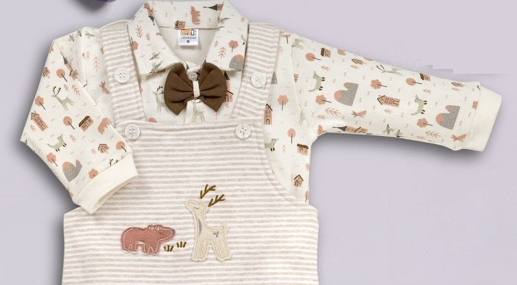Full Sleeves Dungree Set For Baby Boys