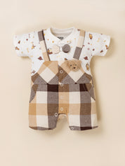 Baby Boy's Plaid Romper & Bow Tie Set