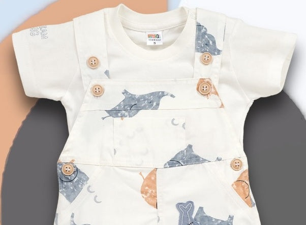 Printed  Dungree For Baby Boys