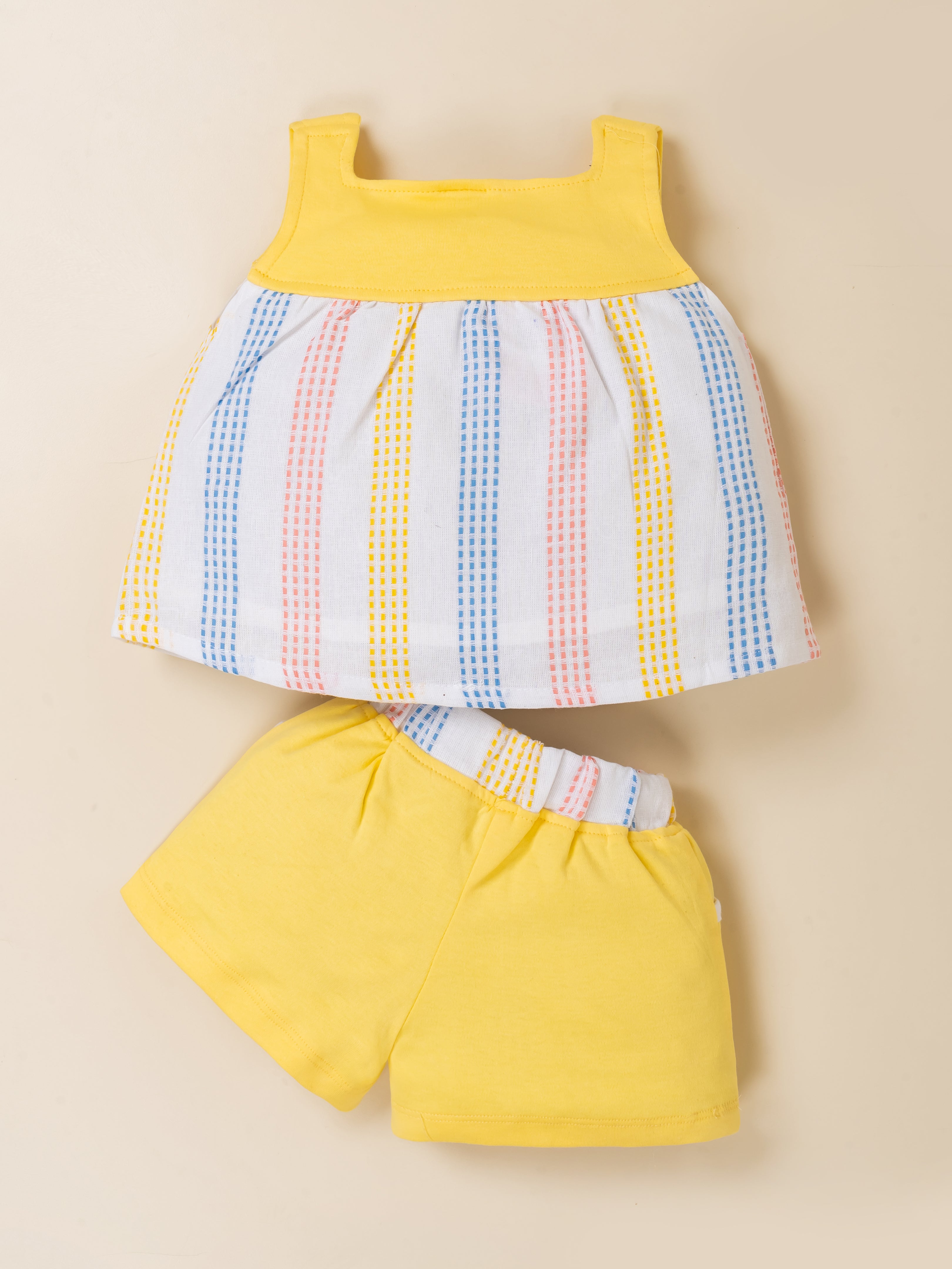 Baby Girls Striped Sleeveless Top & Shorts Set
