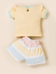 Infant Girls Cotton T-Shirt & Shorts Set