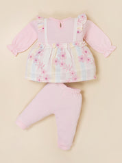 Baby Girls Floral Print Frock Top with Bottom Set