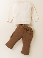 Full Sleeve Sweatshirt & Corduroy Pant Set