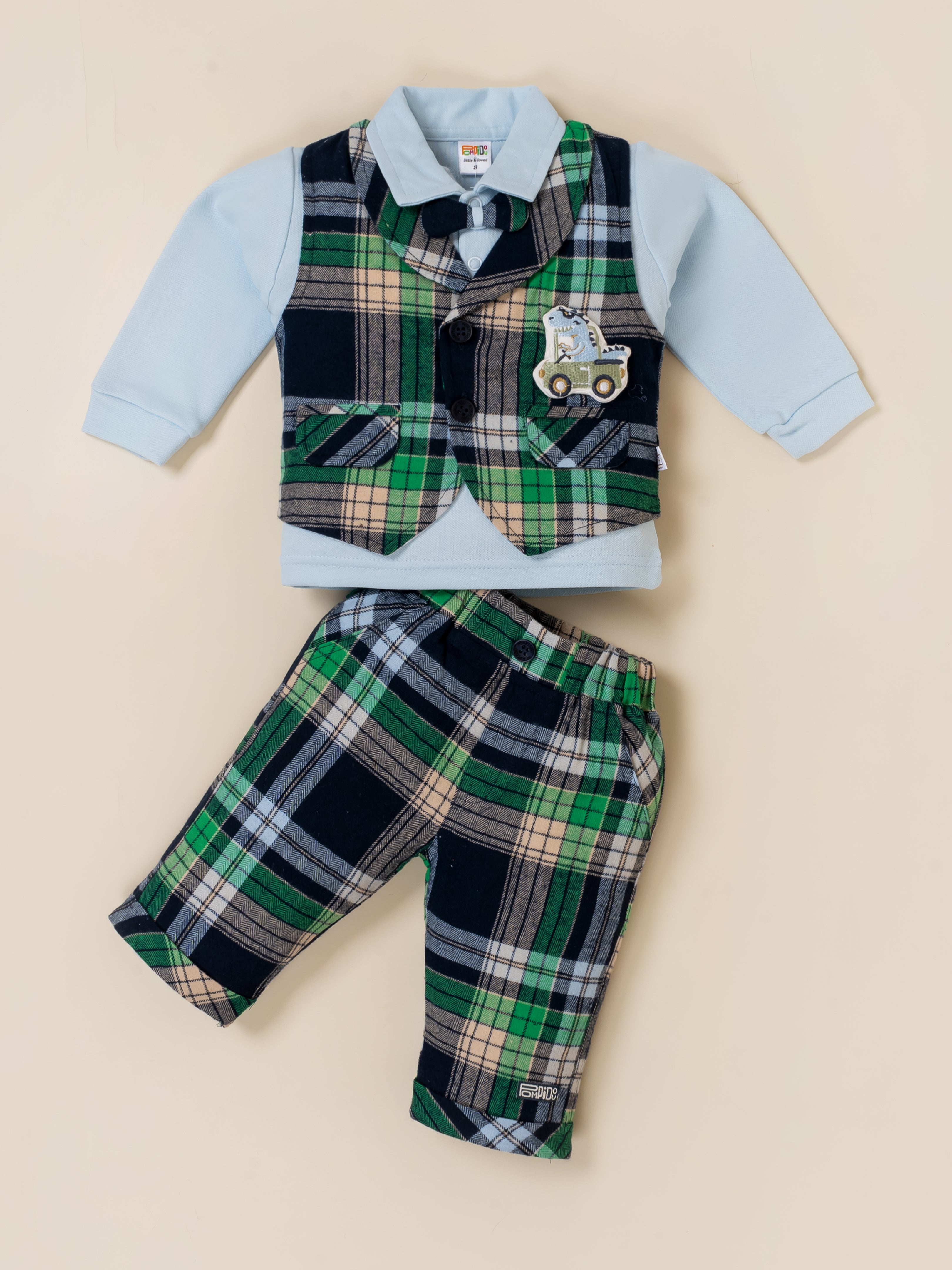 Baby Boy Plaid Vest & Trouser Set