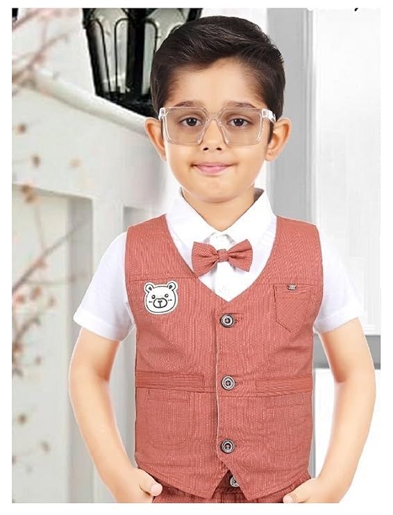CHOO CHOO Jacket & Shorts Pant with Shirt+Tie for Boys