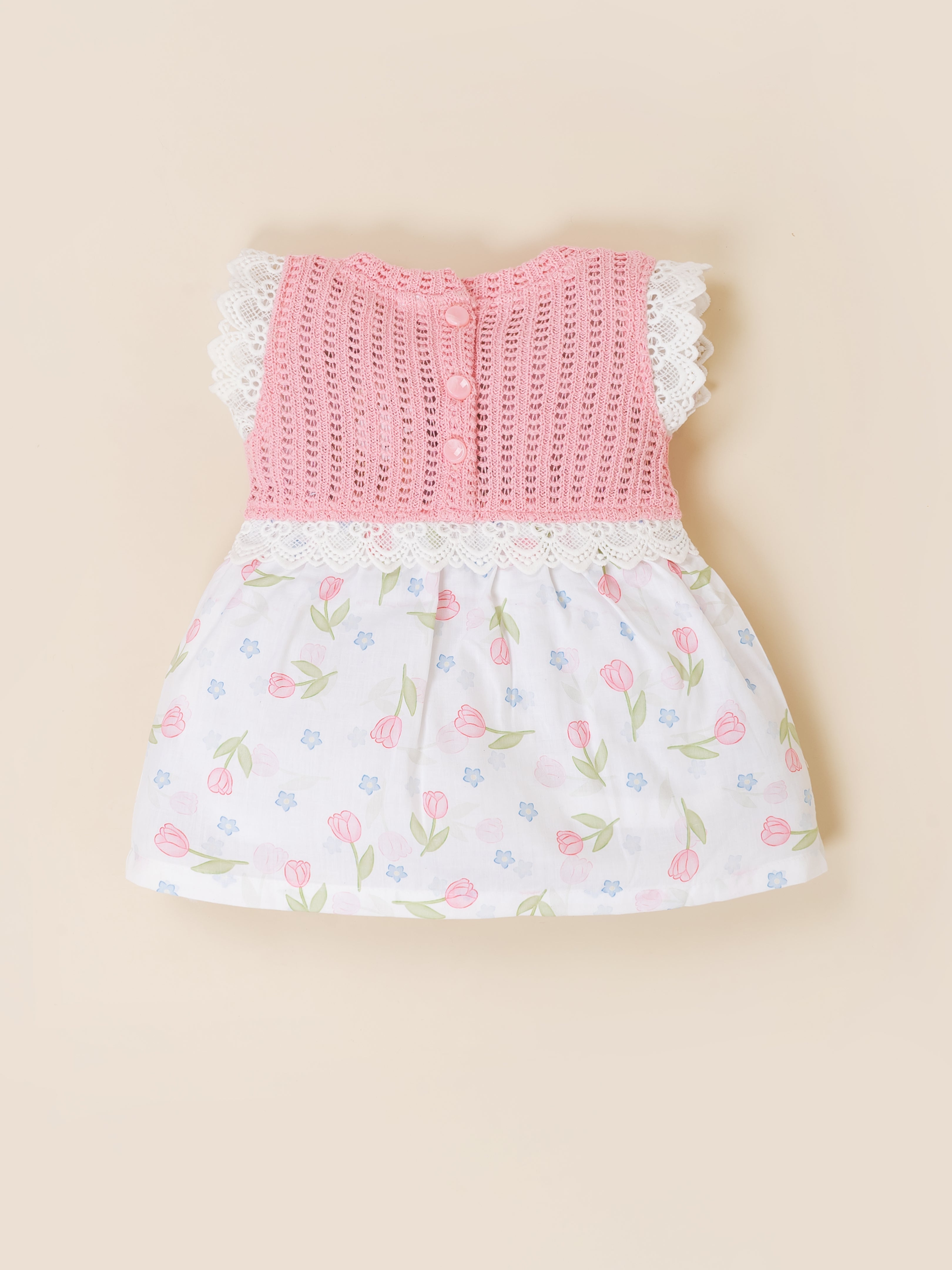 Baby Girls Sleeveless Floral Frock  with Panty Set