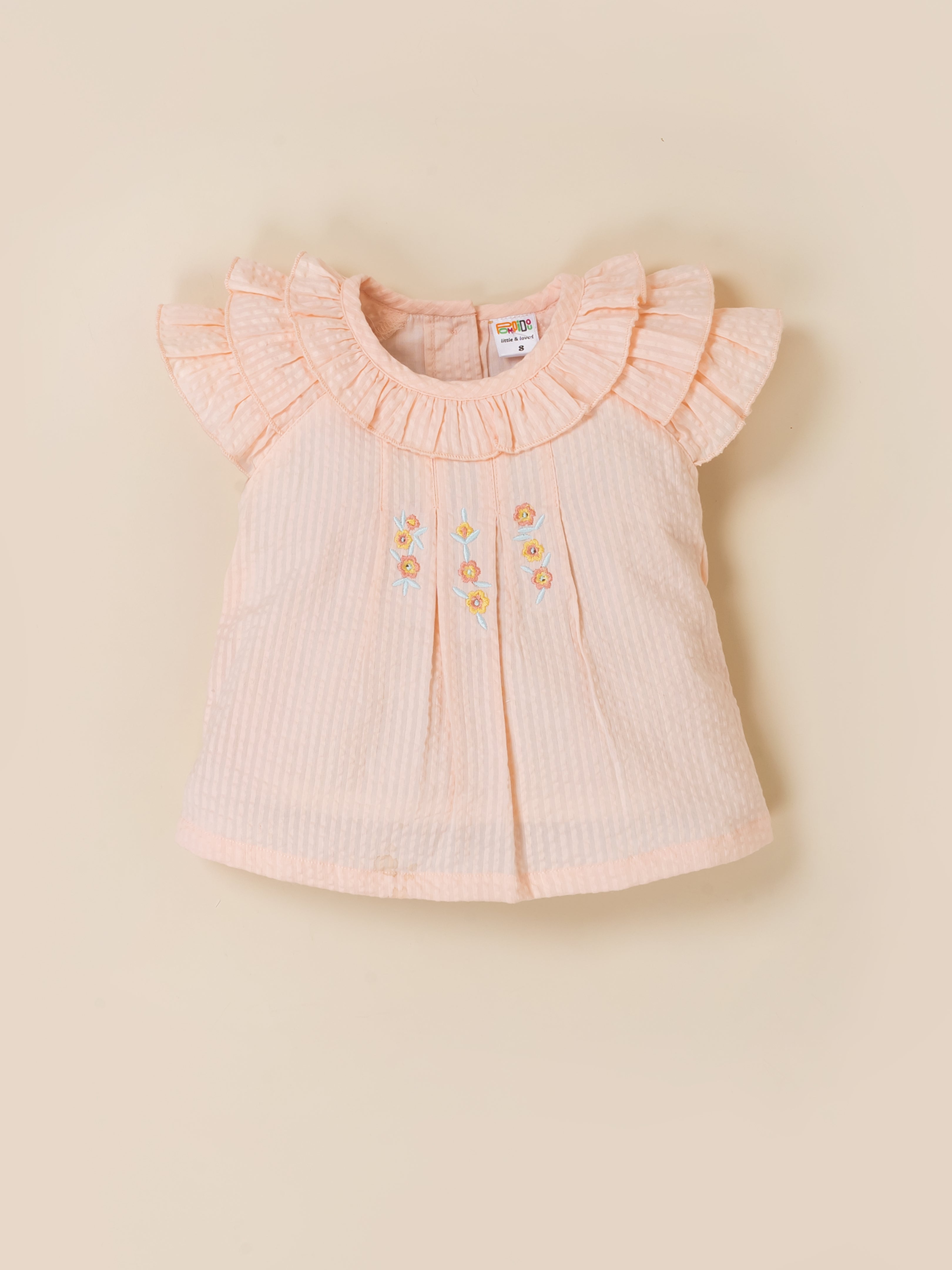 Toddler Girls Embroidered Ruffle Top and Shorts
