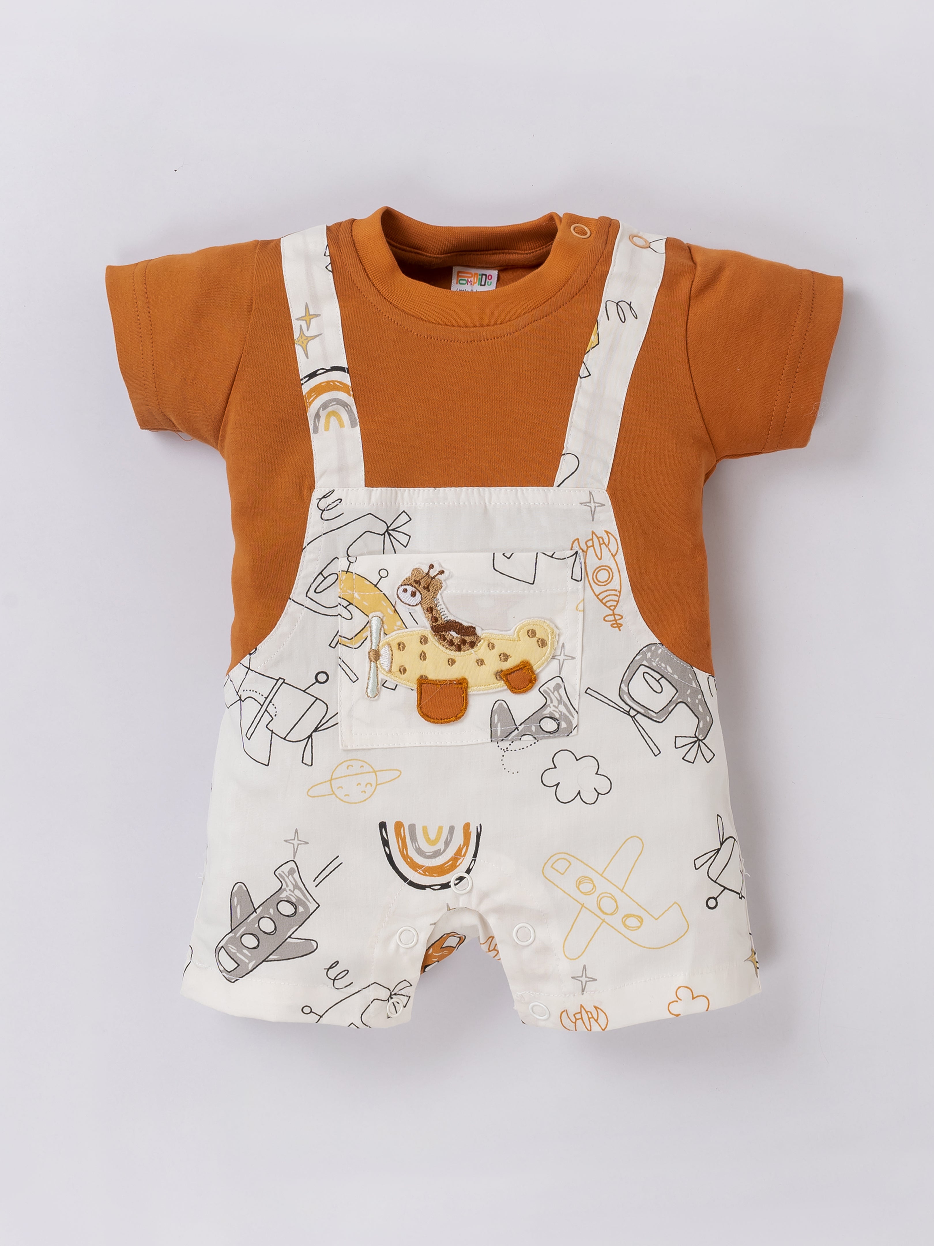 Printed Romper Jacket Set For Baby Boys