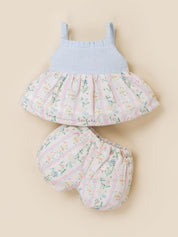 Baby Girls Peplum Top with Bloomer Shorts