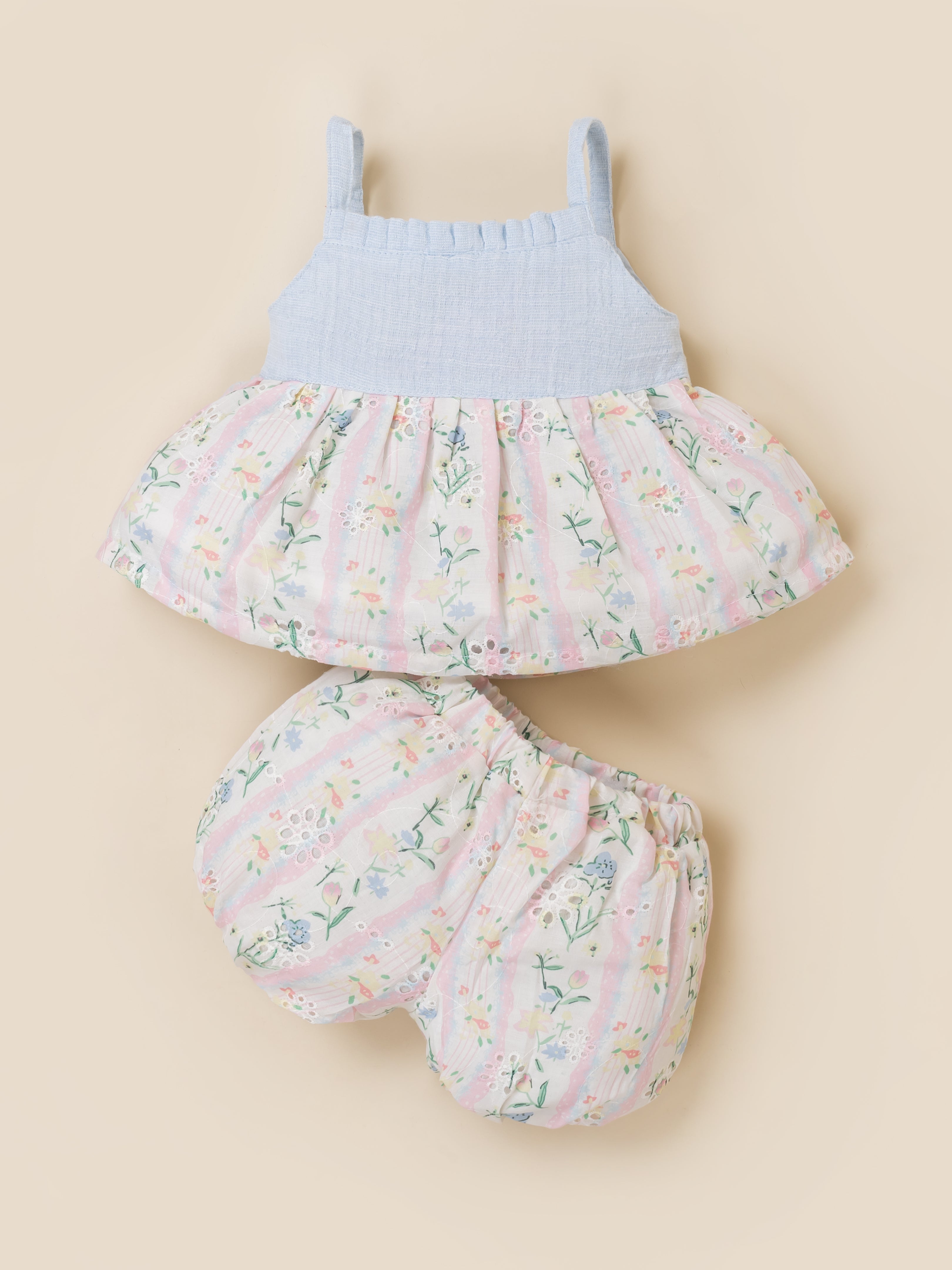 Baby Girls Peplum Top with Bloomer Shorts