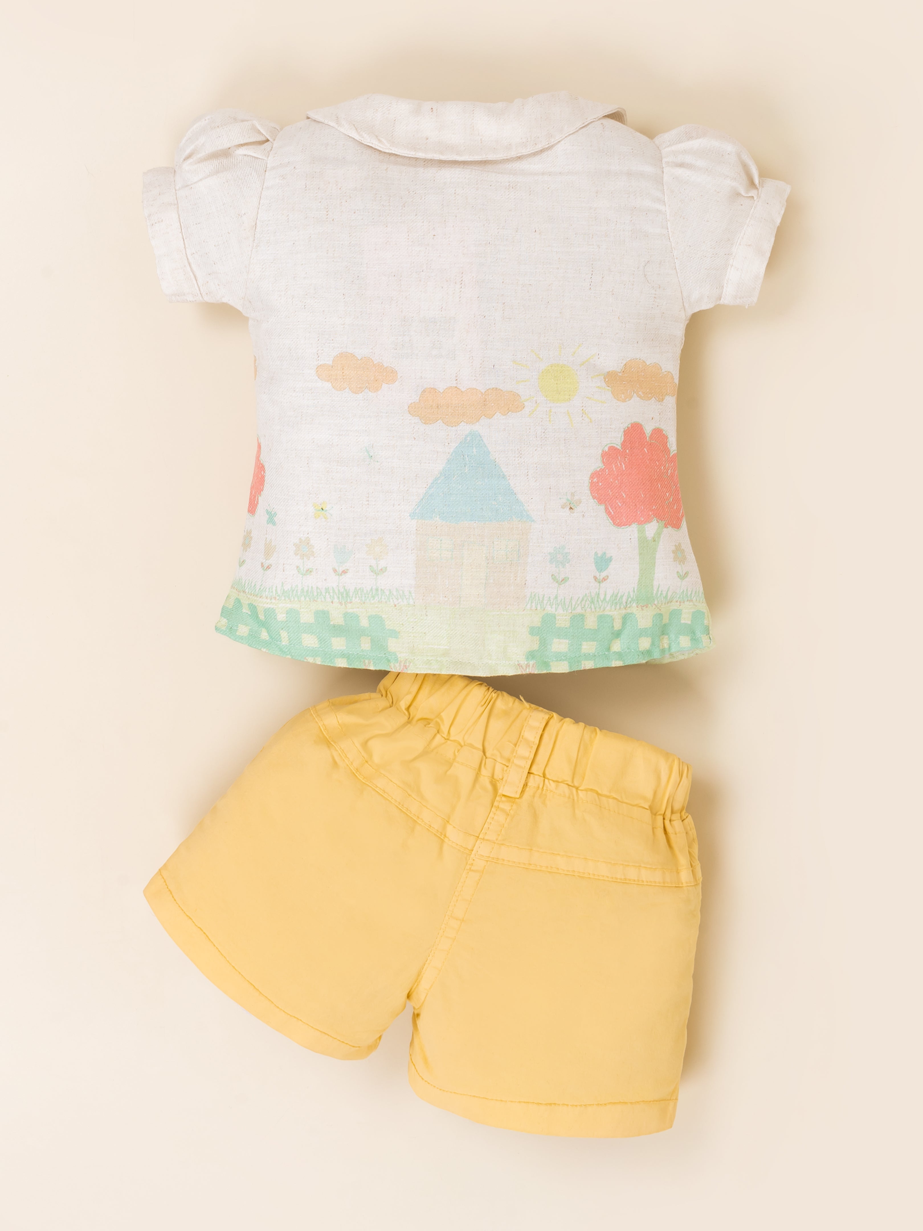 Baby Girls Printed Shirt & Shorts Outfit