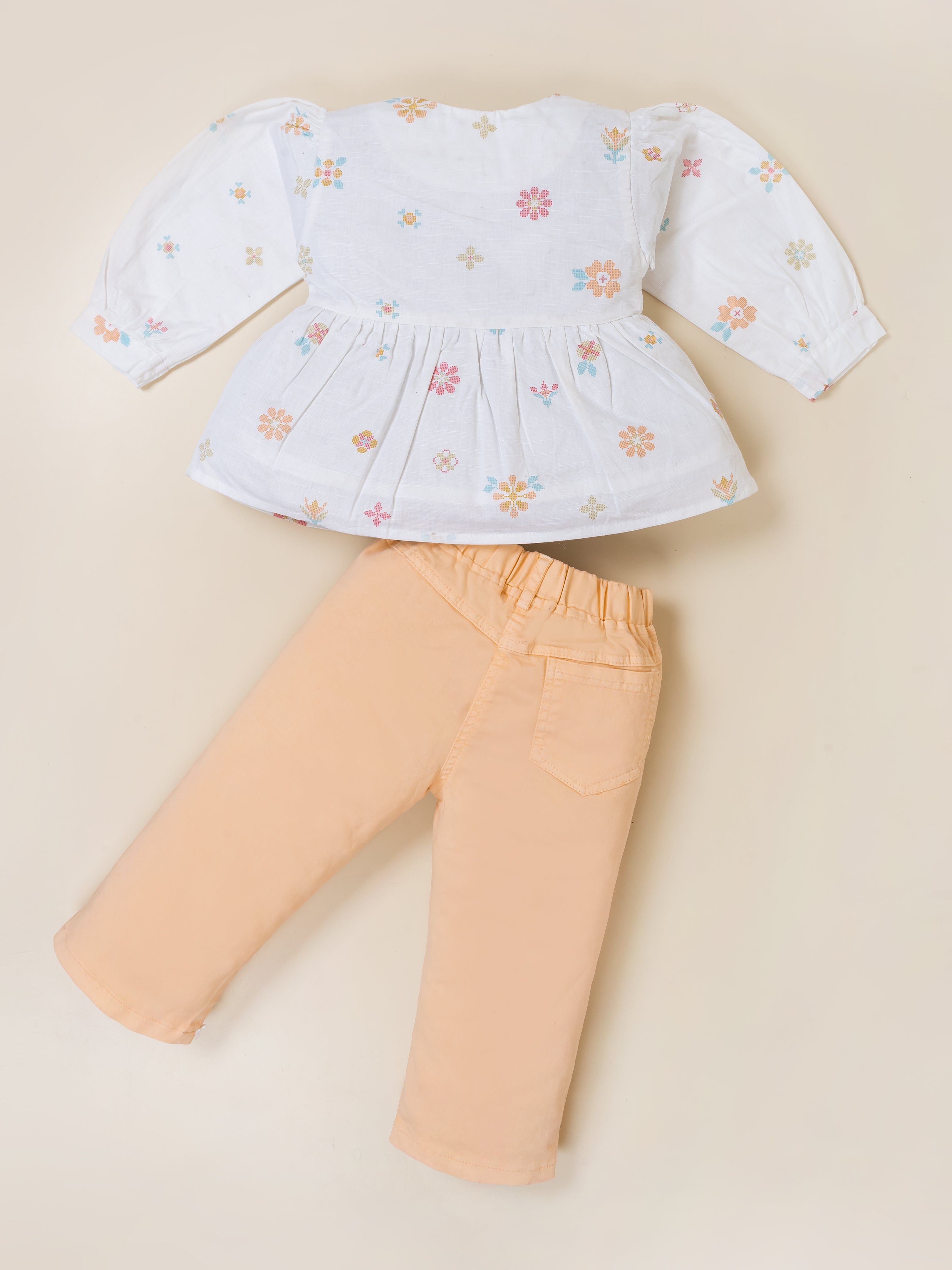 Girls Full Sleeve Top with Wide Leg Pants