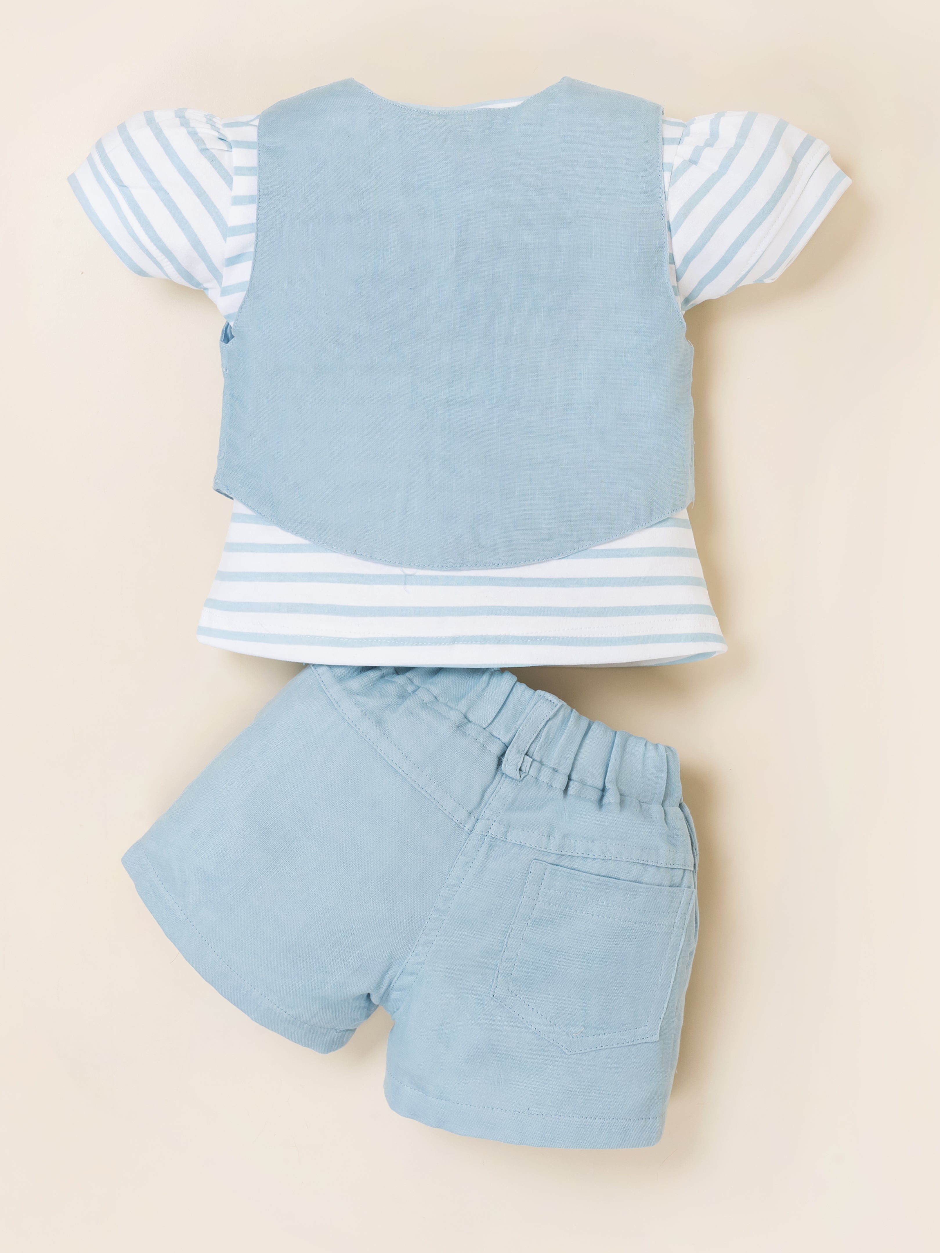 Keti Mini Girls Top, Shorts & Shrug Clothing Set