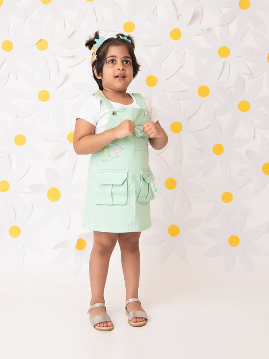 KETI MINI Baby Girls Denim Dungaree and Top Set