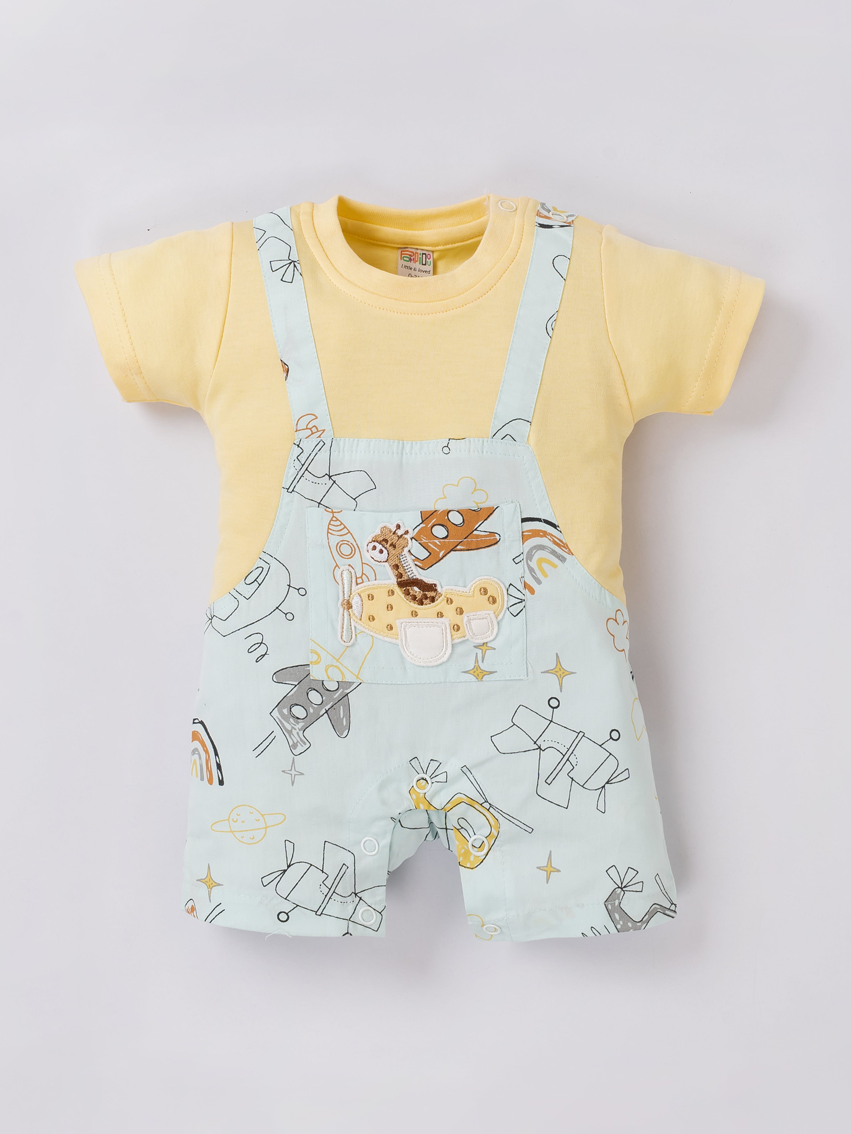 Printed Romper Jacket Set For Baby Boys