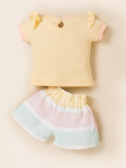 Infant Girls Cotton T-Shirt & Shorts Set