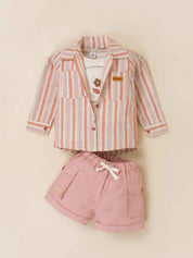 Kids' Top with Shirt & Short Clothing Set